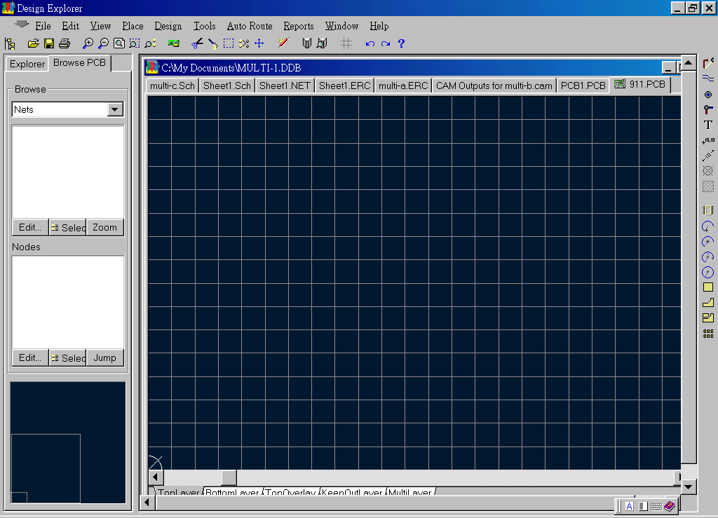 先預(yù)備一個PCB編輯環(huán)境，不必設(shè)置邊界。