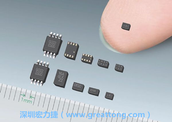 常規(guī)IC與WLP制作的封裝設(shè)計(jì)元件，尺寸有極大的差異，WLP僅需晶粒尺寸就有相同的電氣特性。