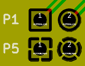 TOP層鋪鋪的狀態(tài)，到下方排pad為GND，連接GND Copper zone 都是設(shè)定Thermal relief Pad
