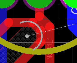 圖28 雙層手動(dòng)布線?使用Shift +SPACEBAR來(lái)選擇各種線的角度模式。