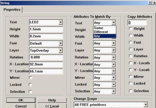 4. 可對(duì)字符和阻焊進(jìn)行適當(dāng)?shù)恼{(diào)整，以方便處理文件和提高效率，字符可以通過Global過濾器設(shè)置條件進(jìn)行快速調(diào)整不同格式的字符